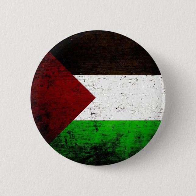 Svart GrungePalestina flagga Knapp (Framsida)