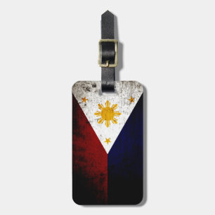 Svart GrungePhilippines flagga Bagagebricka
