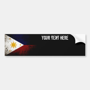 Svart GrungePhilippines flagga Bildekal