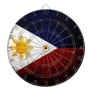 Svart GrungePhilippines flagga Darttavla