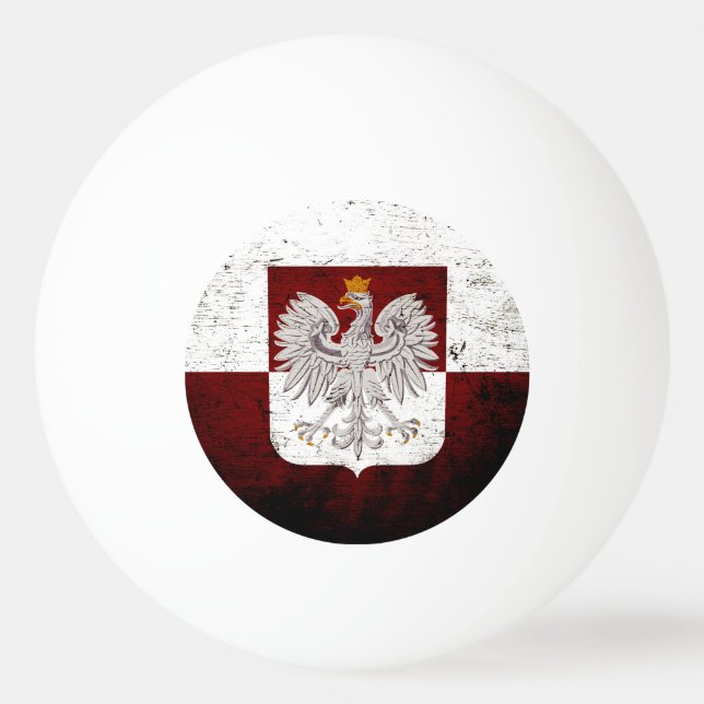 Svart GrungePolen flagga Pingisboll (Framsidan)