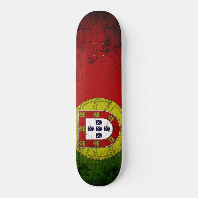 Svart GrungePortugal flagga Old School Skateboard Bräda 18 Cm (Framsida)