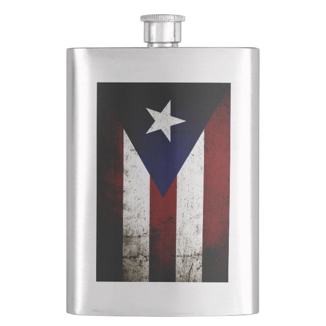 Svart GrungePuerto Rico flagga Fickplunta (Framsidan)