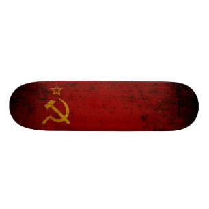 Svart Grungesovjet - facklig flagga Old School Skateboard Bräda 21,6 Cm