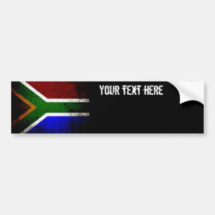 Svart GrungeSydafrika flagga Bildekal