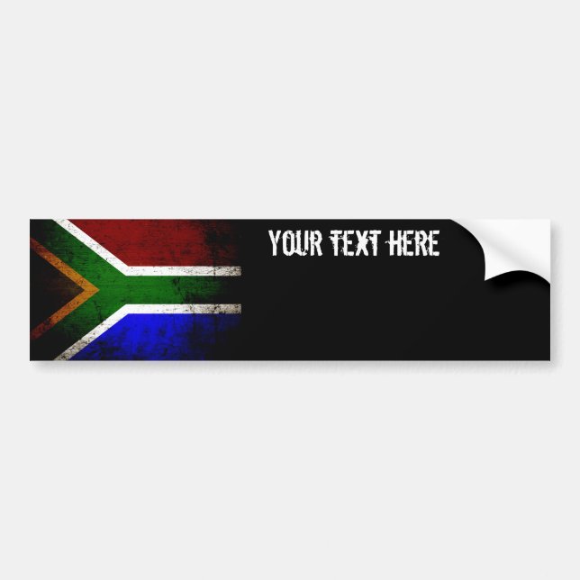 Svart GrungeSydafrika flagga Bildekal (Framsidan)