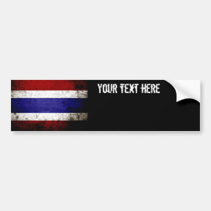 Svart GrungeThailand flagga Bildekal