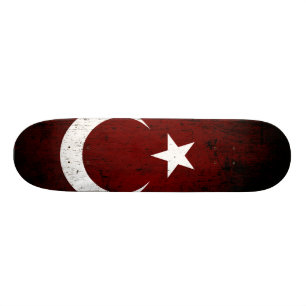 Svart GrungeTurkiet flagga Skateboard Bräda 20 Cm