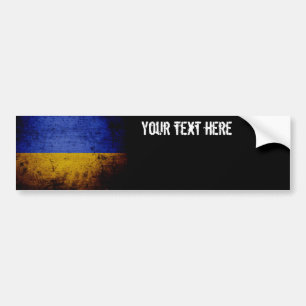 Svart GrungeUkraina flagga Bildekal