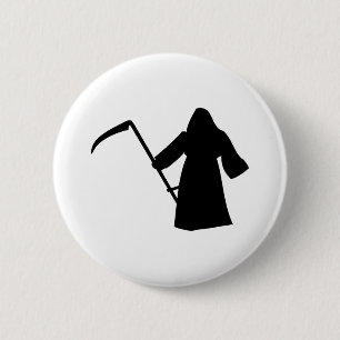 svart grym reaperdödsymbol knapp