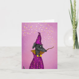 Svart guide-hund, litet Halloween-kort Kort