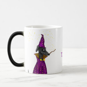 Svart guide hund personlig magic morphing mugg