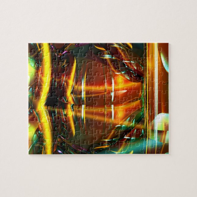 Svårt gul, Grönt, Gult Holografiskt pussel (Horisontell)