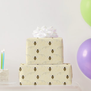 Svart Gul Guld Bin Baby Shower Presentpapper