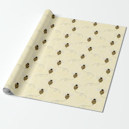 Svart Gul Guld Bin Baby Shower Presentpapper