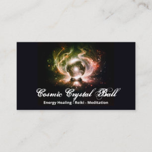 Svart gul Kristallboll Energi Reiki Meditation Visitkort