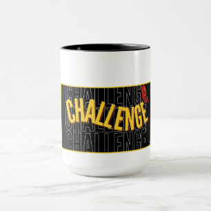Svart Gul Typografi Utmaning Krus Mugg