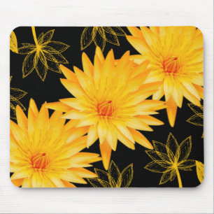 Svart & gula lilliesmousepads för elegant musmatta