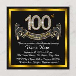 Svart Guld 100-årsfest Inbjudningar