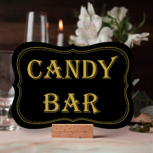 Svart & Guld 1920:s Gatsby Bröllop Candy Pub Sign