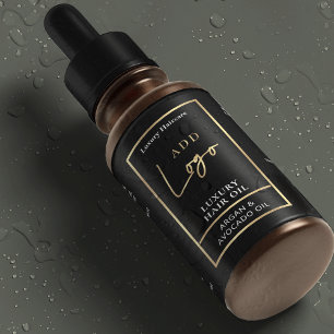Svart & Guld 2 OZ Dropper Flaska Watersecure-etike Mat Etiketter