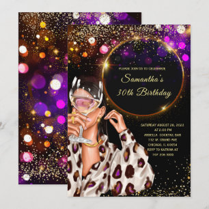 Svart Guld 30-års Födelsedagsinbjudan Inbjudningar