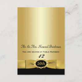 Svart, Guld 50-årsjubileum Falt Vikningskort Inbjudningar