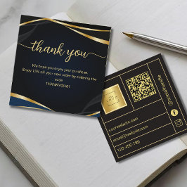 Svart guld Affärsbrev Tackkort Order Insert Fyrkantigt Visitkort