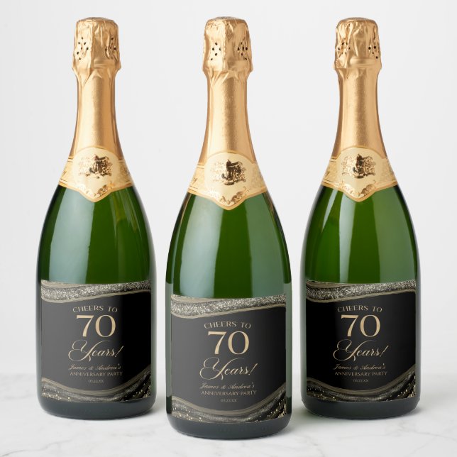 Svart Guld Agat 70-års bröllopsjubileum fest (Flaskor)
