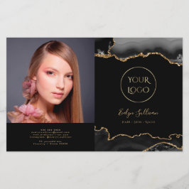 svart guld-agate bifold brochure