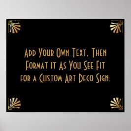 Svart Guld Art Deco Anpassad Gör-det-själv Bröllop Poster