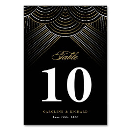 Svart Guld Art Deco Strängljus Bordskort