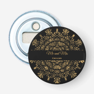 Svart guld art deco traditionell lyx mandala flasköppnare