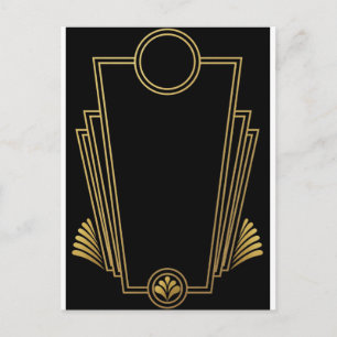 Svart guld- art décovykort vykort