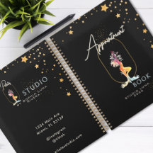 Svart Guld Avtalade Bok Skönhet Yoga Salong