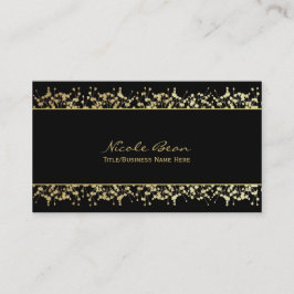 Svart & Guld Babys Breath Blommig AffärsKort Visitkort
