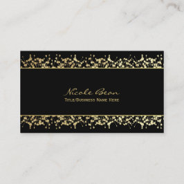 Svart & Guld Babys Breath Blommig AffärsKort Visitkort