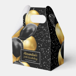 Svart Guld Ballong Chic Tack Födelsedag Presentaskar