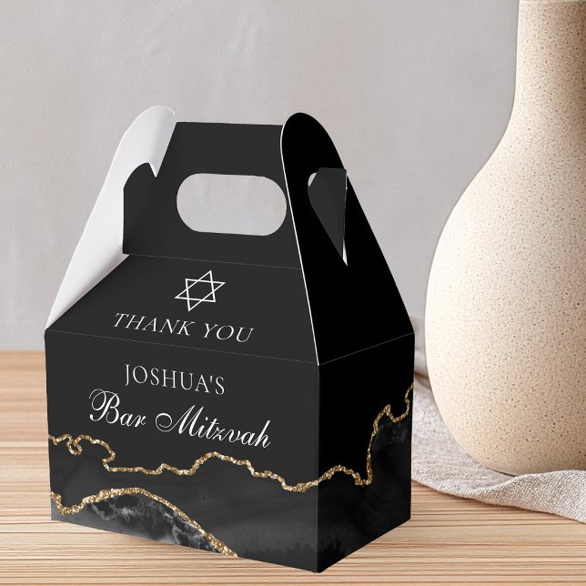 Svart Guld Bar Mitzvah Personlig Fest Presentaskar (Skapare uppladdad)