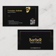 Svart Guld Barber Senior Stylist Affärskort