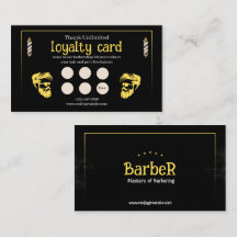 Svart Guld Barber Shop Lojalitetskort