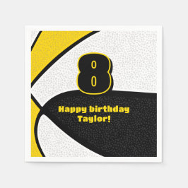 Svart guld basketbollpojkar party pappersservett