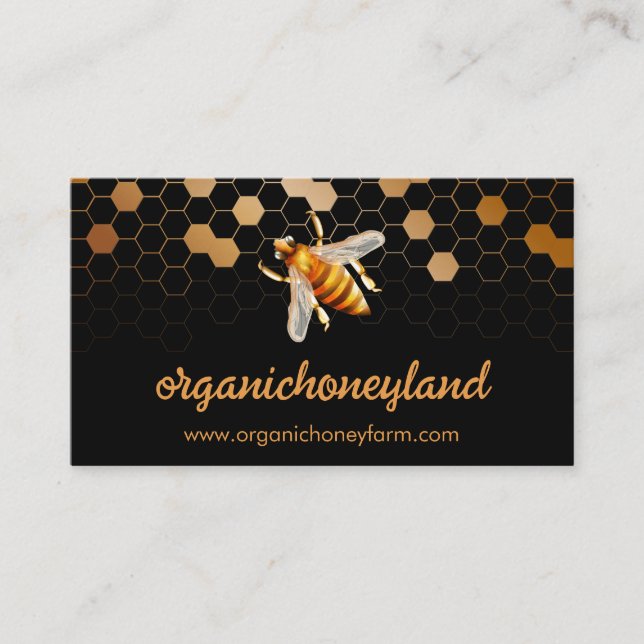 Svart Guld Bin på Bikupa Apiary Visitkort (Framsida)