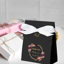 Svart guld-blommigtar med geometrisk burgundi