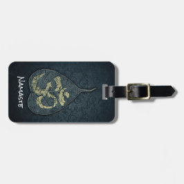 Svart & Guld Bodhi Löv OM-symbolen YOGA-instruktör Bagagebricka