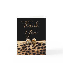 Svart Guld Bow Leopard Gepard Tryck Tack