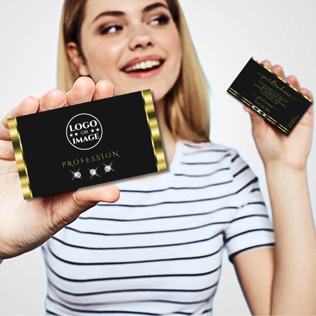 Svart Guld-brickor med Logotyp Visitkort (Skapare uppladdad)