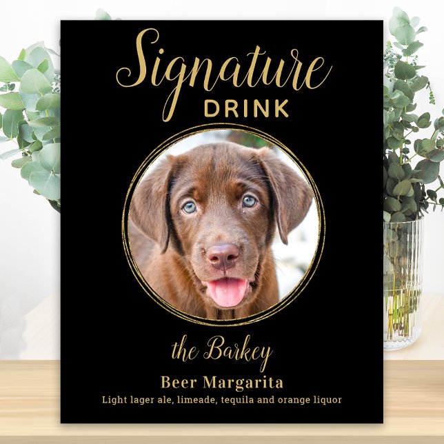 Svart Guld Bröllop Skräddarsydd Husdjur Hund Signa Poster (Skapare uppladdad)