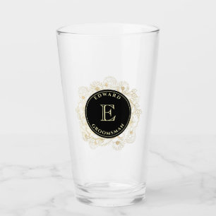 Svart Guld Bröllsvän Pint Glas Gåva