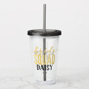 Svart & guld- brudSquaddrink för typografi Take Away Mugg